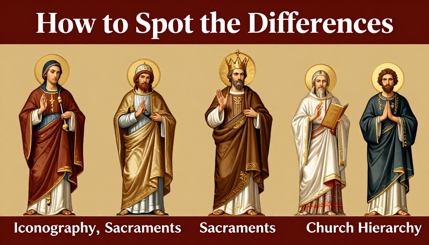 How to Spot the Differences: Iconography, Sacraments, and Church Hierarchy*