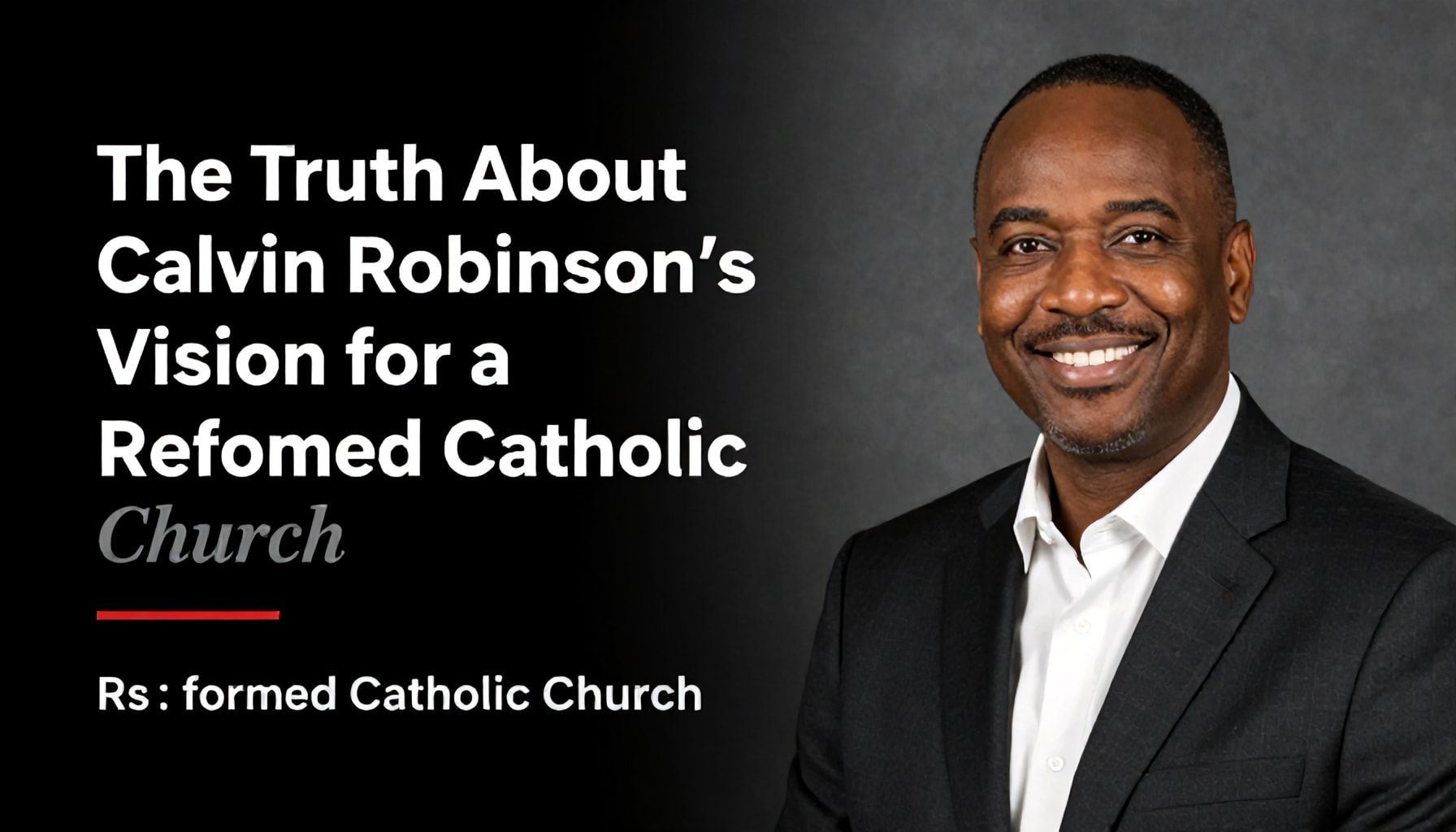 The Truth About Calvin Robinson’s Vision for a Reformed Catholic Church*