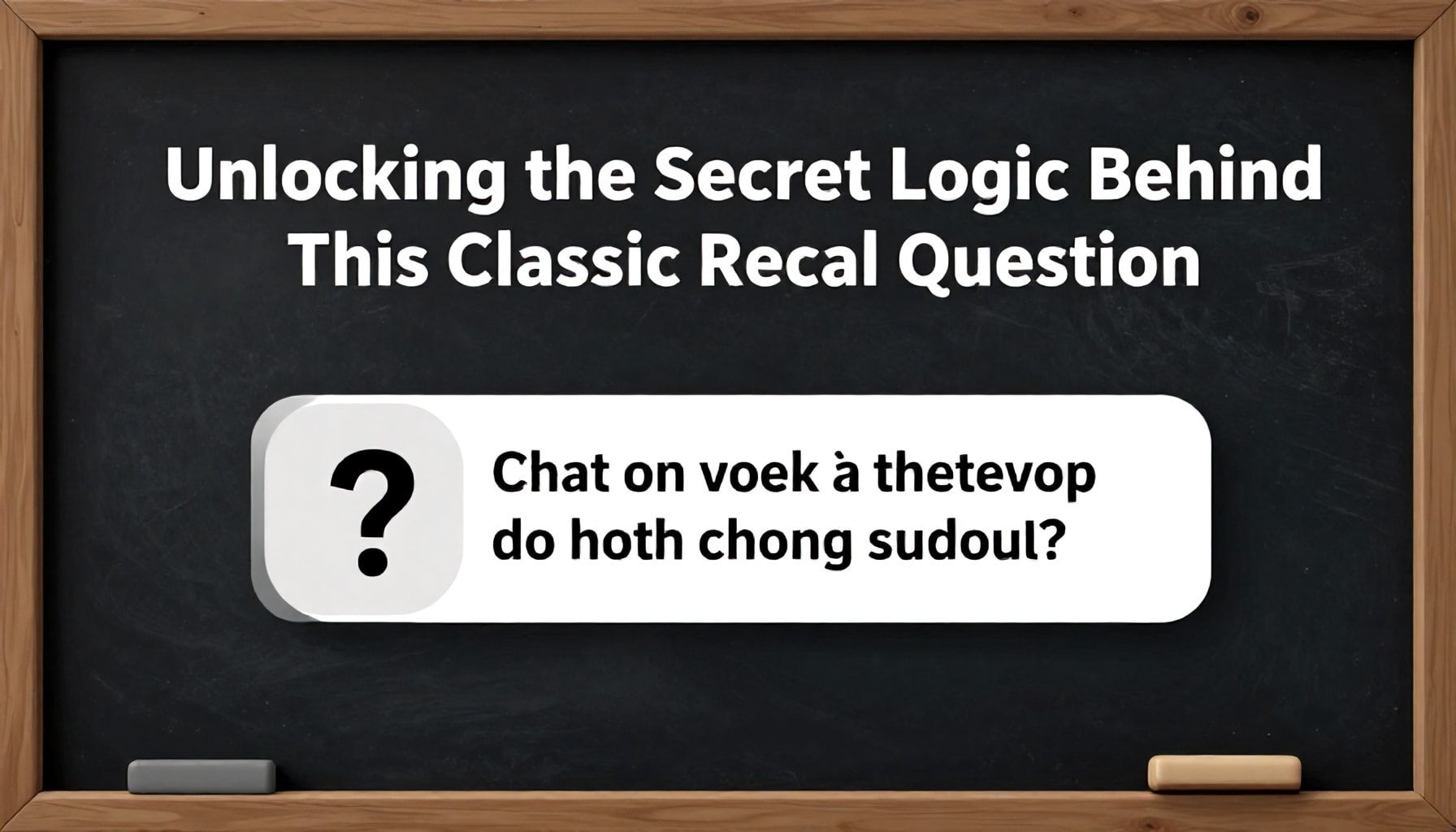 Unlocking the Secret Logic Behind This Classic Rhetorical Question*