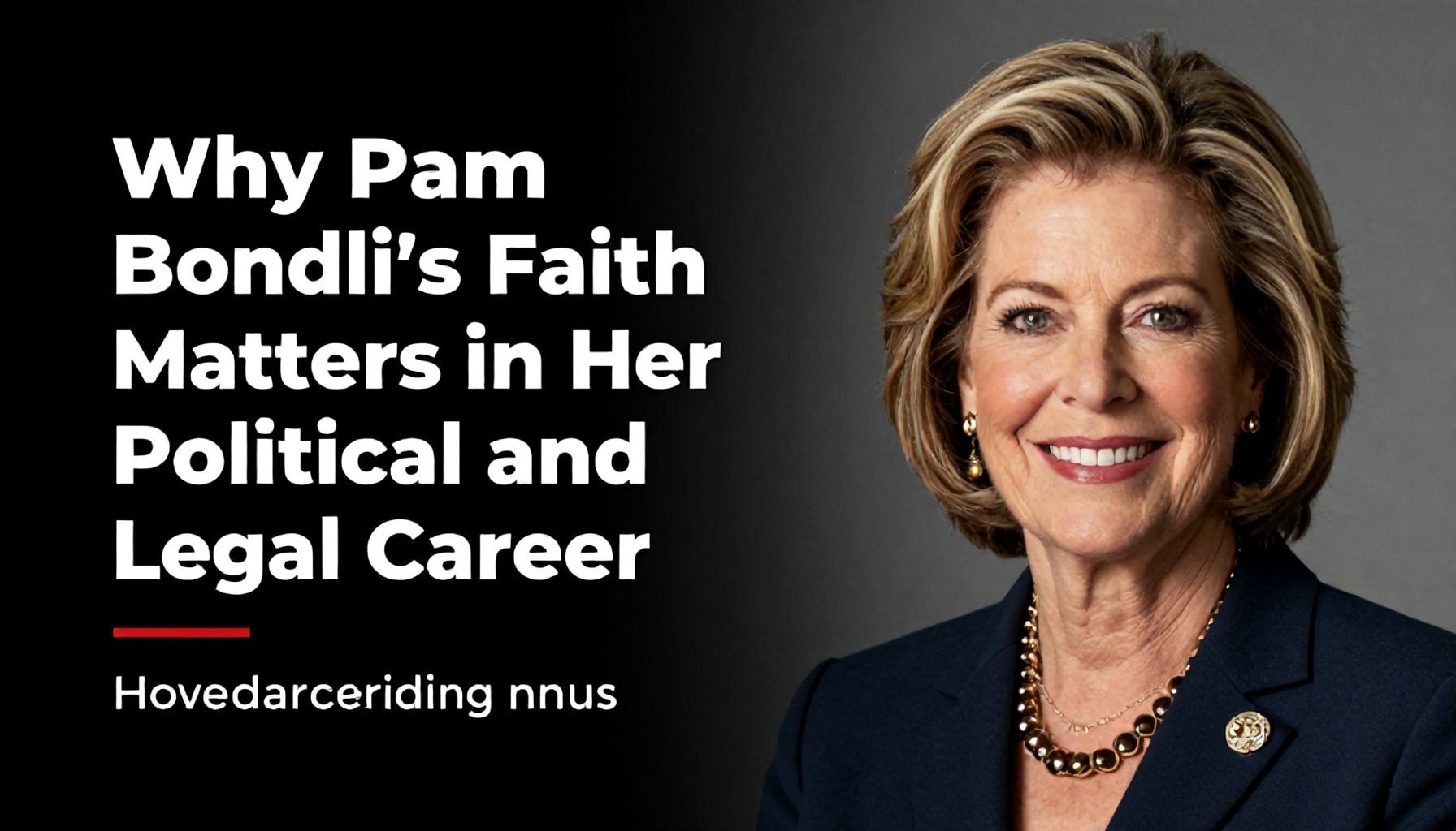 Why Pam Bondi’s Faith Matters in Her Political and Legal Career*